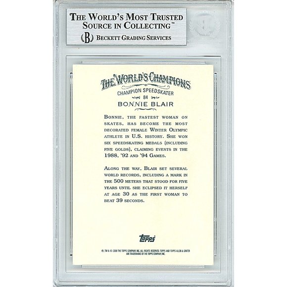 Bonnie Blair Signed 2008 Allen and Ginter's Olympic Card Gold Beckett Autograph - Picture 2 of 4